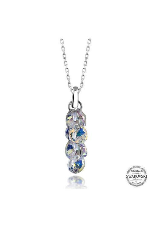 Crystal Taşlı Salkım Gümüş Kadın Kolye
