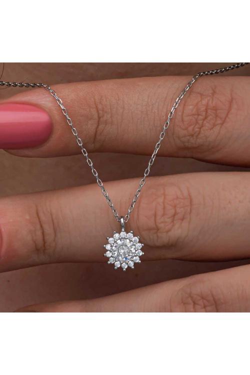 Gümüş Minimal Yuvarlak Anturaj Kadın Kolye