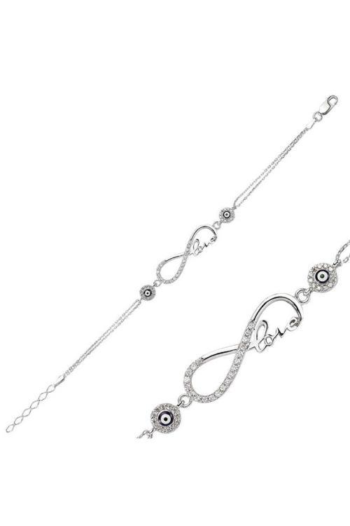 Gümüş Sonsuzluk Love Bayan Bileklik