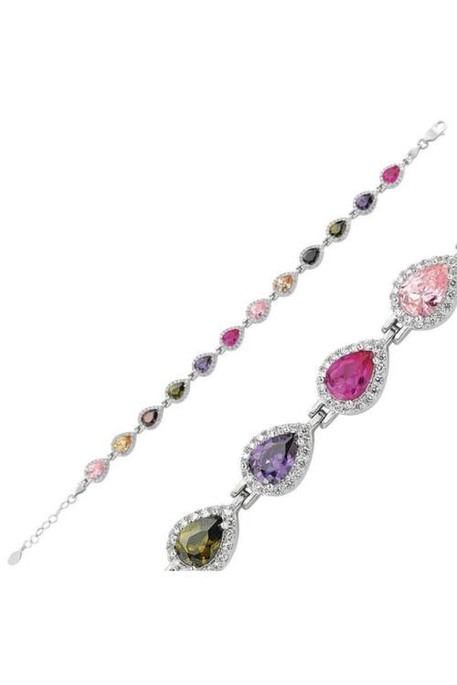 Renkli Zirkon Taşlı Su Yolu Bileklik