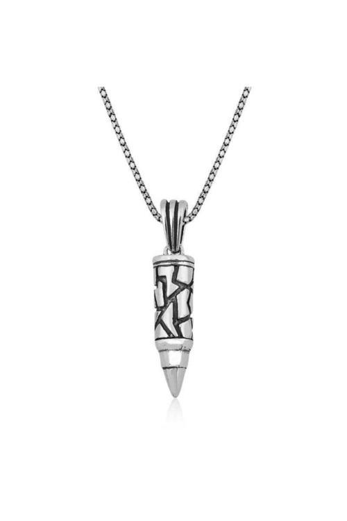 Gümüş Kurşun Erkek Kolye