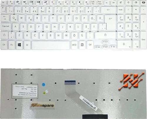 Acer Aspire V3-572G-7535, VN7-791G-51PZ, VN7-791G-57BP Uyumlu Notebook Klavye Beyaz TR