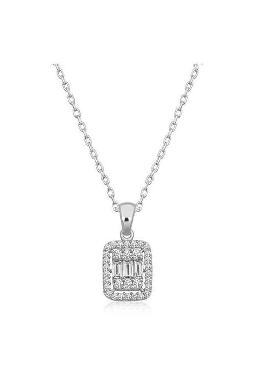 Gümüş Baget Taşlı Kadın Kolye