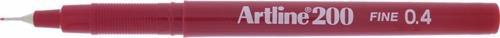 Artline İnce Uçlu Yazı Ve Çizim Kalemi Fineliner 0.4 MM Koyu Koyu Kırmızı EK-200 (12 Li Paket)