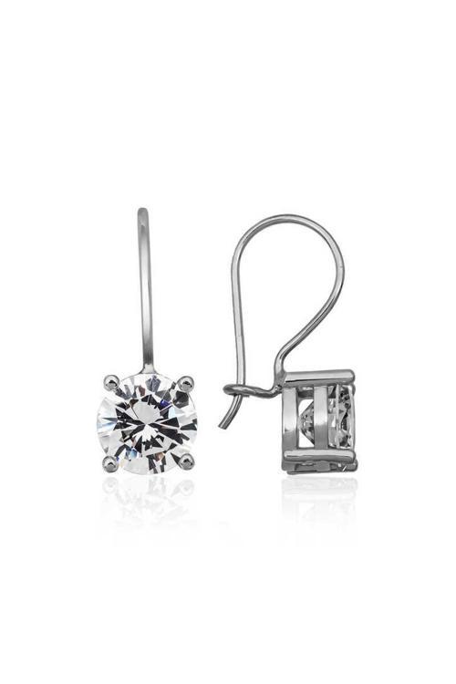 Gümüş Sallantılı Tek Taş Küpe