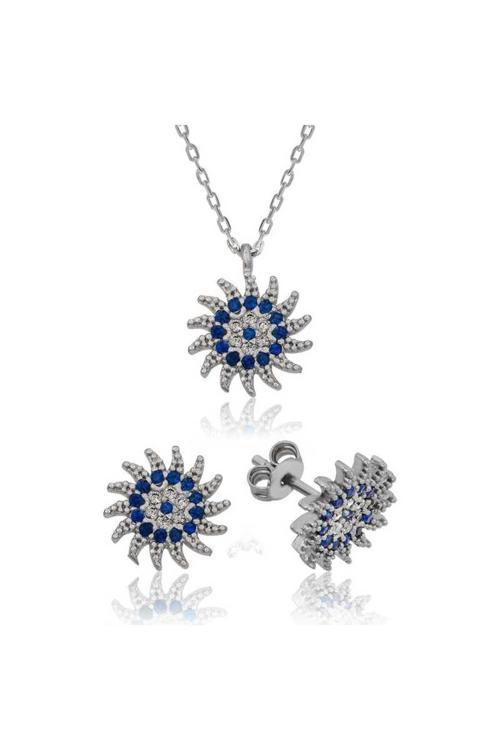 925 Ayar Gümüş Güneşli Nazar Set