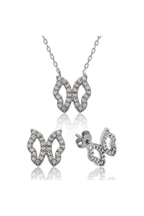 Gümüş Kelebek Kadın Set