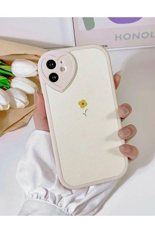 Iphone 11–11 Uyumlu— 3D Papatya Kalp Detay Kılıf 11