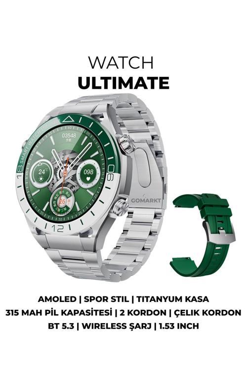 Ultimate Smart Watch Titanyum 46Mm Amoled Ekranlı Ios&Android Uyumlu Akıllı Saat Çelik Kordonlu