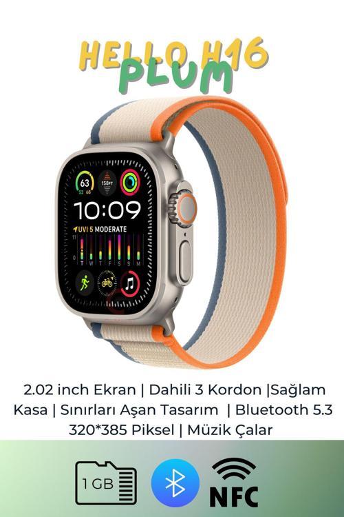 Hello Watch H16 Ultra Akıllı Saat 1Gb/Nfc/Müzik Çalar/2.02 Inch