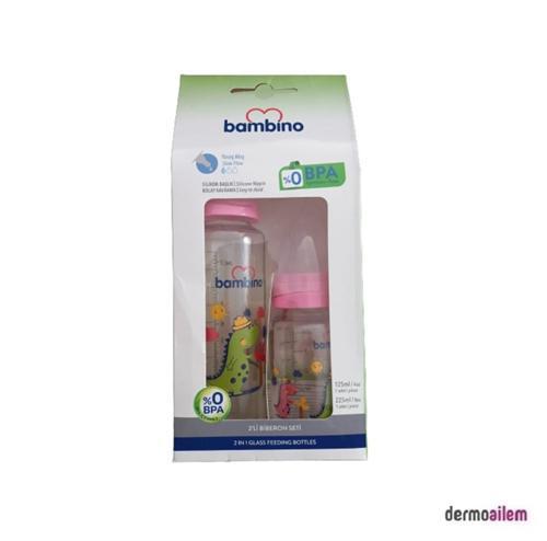 2li Cam Biberon Seti 225ml+125ml Pembe