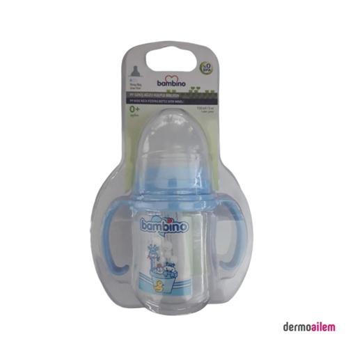 PP Geniş Ağızlı Kulplu Biberon 150 Ml Mavi B817