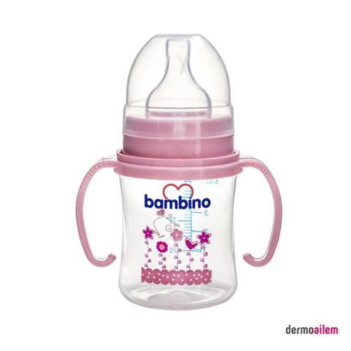 PP Geniş Ağızlı Kulplu Biberon 150 Ml Pembe