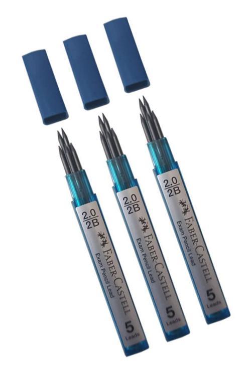 Kalem Ucu 2.0 mm 3 Paket 2B Uç 2mm Siyah Sınav Kalemi Ucu