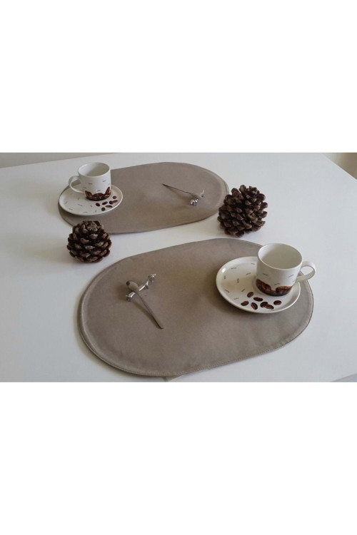 Amerikan Servis Leke Tutmaz Sıvı Geçirmez -Çift Taraflı Oval Plain 32X45 Cm Zeytin Yeşili (2'Li)
