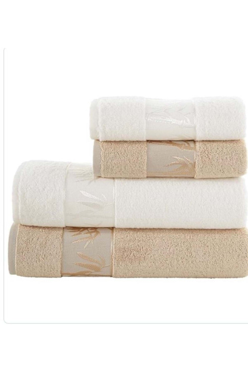 Bambu 4Lü Banyo Havlu Takımı Cappuccino/Krem