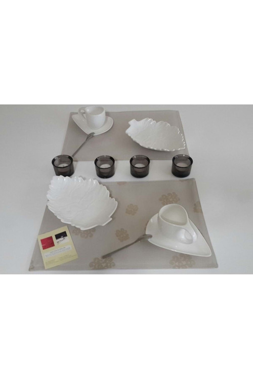 Amerikan Servis Leke Tutmaz Su Geçirmez Çift Taraflı Miniclass 32X45 Cm Bej-2'Li