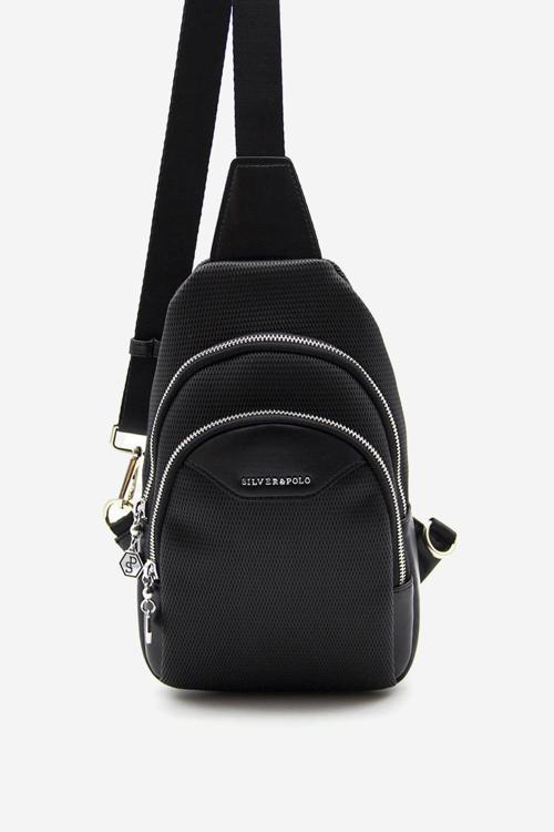 SİLVER POLO Kadın Önden Çarpraz Asılabilen Body Bag Çanta SP 959 PT SİYAH/SİYAH