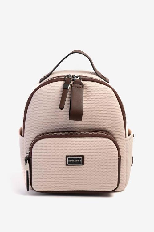SİLVER POLO Kadın Ön Cepli Sırt Çantası SP 1130 PT BEJ/KAHVE