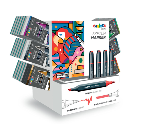 PLUS SKETCH MARKER ÇİFT TARAFLI ÇİZİM KALEMİ STANDI 6 RENK 144'LÜ RENK