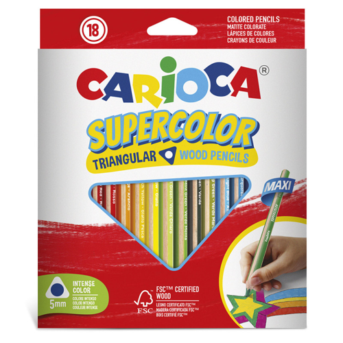 SUPERCOLOR MAXI ÜÇGEN KURU BOYA KALEMİ 18'Lİ