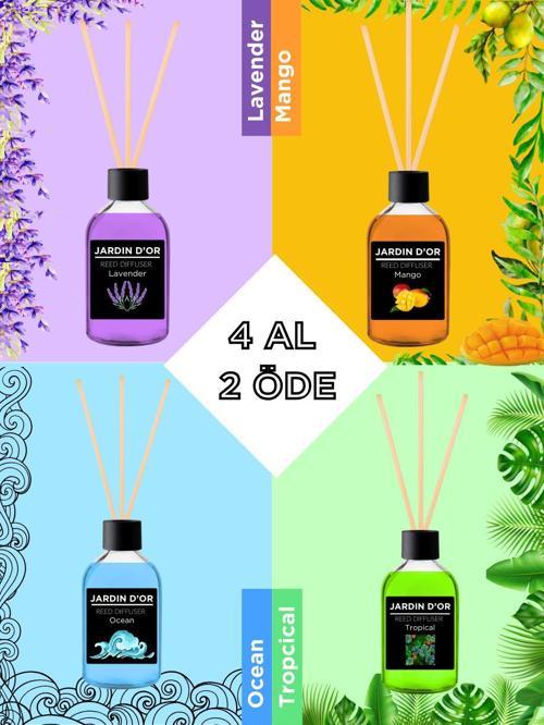 4'LÜ 50 ML ODA KOKUSU SETİ - AVANTAJLI PAKET (LAVANTA-MANGO-TROPICAL-OKYANUS)