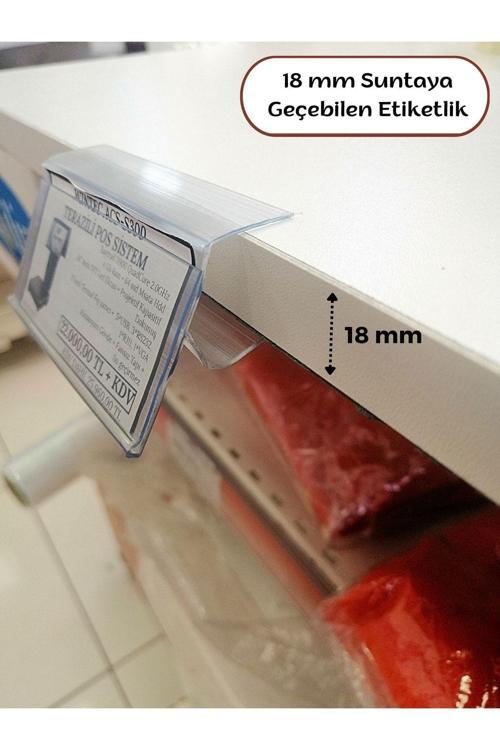 10 Adet 18 Mm Sunta Ve Ahşap Raflar İçin Raf Önü Fiyat Etiketlik 100 Cm - Pvc Etiketlik