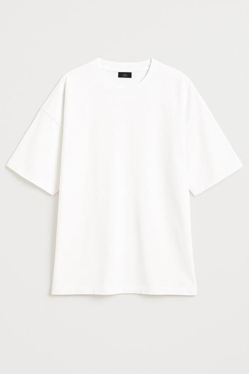 Erkek Bisiklet Yaka Oversize %100 Pamuk T-Shirt