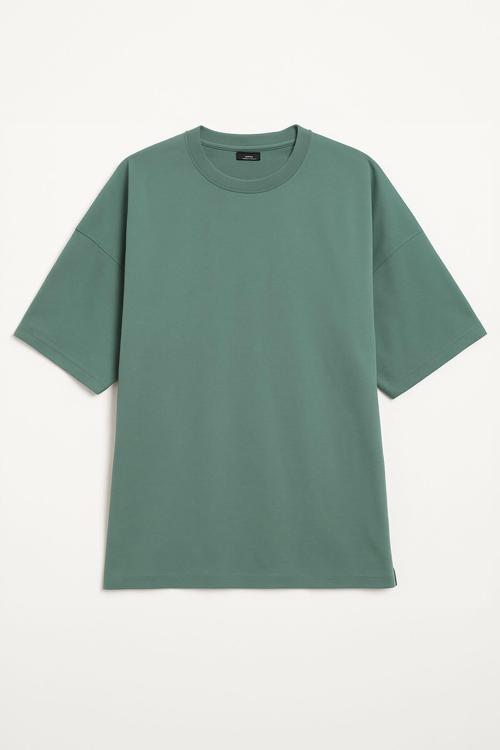 Erkek Bisiklet Yaka Oversize %100 Pamuk T-Shirt