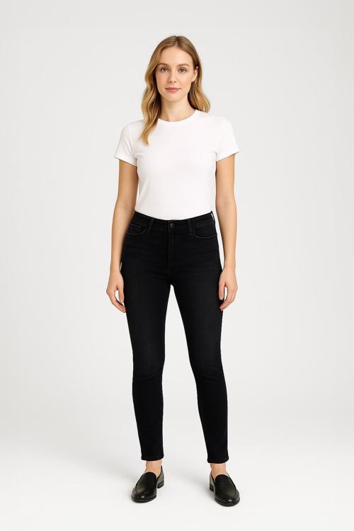Kadın Skinny Fit Dar Paça Likralı Antrasit Jean Pantolon