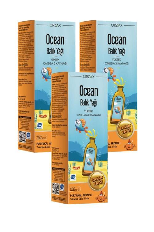 Portakal Aromalı Balık Yağı 150 ml x 3 Adet
