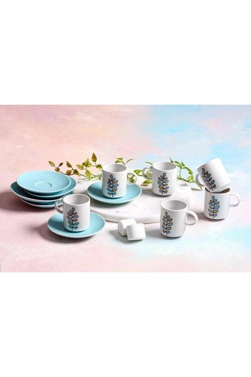 Wisteria Turkuaz 6 Kişilik Kahve Takımı 90cc 04POR035202
