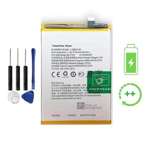 Realme C15 İle Uyumlu Güclendirilmis İthal Pil Batarya BLP793