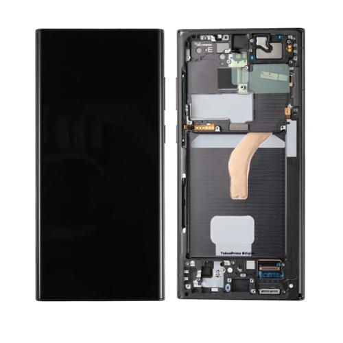 Samsung Galaxy S22 Ultra ile Uyumlu Oled Ekran Dokunmatik SM-S908E Siyah