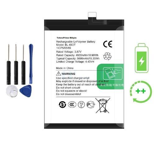 Tecno Camon 20 İle Uyumlu Güçlendirilmiş İthal Pil Batarya BL-49OT