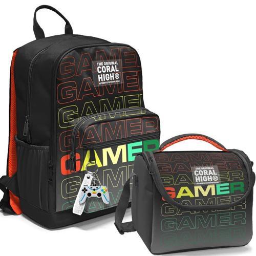 2li Set Gamer Desenli Okul Çantası Beslenme 23640
