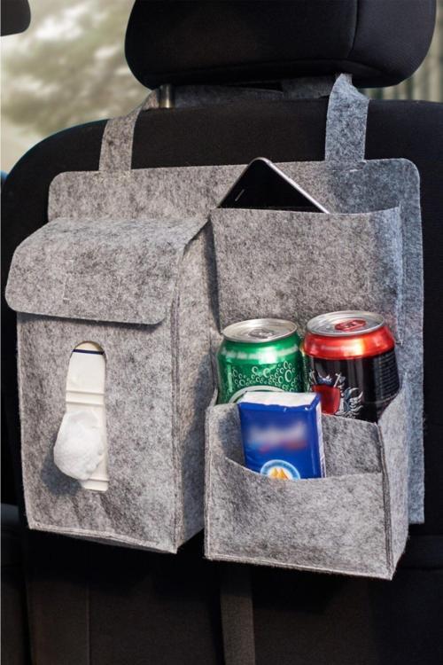 Oceanstyle Ergonomik Boy Araç Içi Koltuk Arkası Örganizer Keçe Çanta