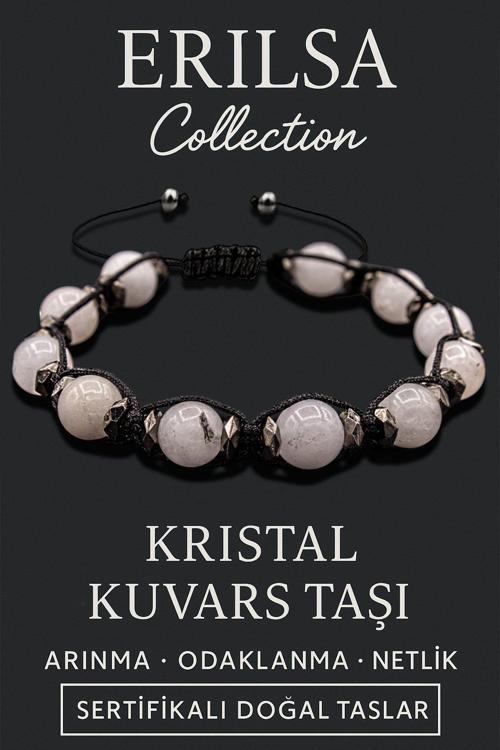 Sertifikalı Terahertz & Kristal Kuvars Taşı Bileklik – Arınma, Netlik ve Enerji Güçlendirme