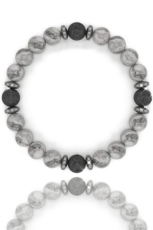 Aşk Nazar Huzur Doğal Taş Bileklik (zebra Jasper Lav Taşı)