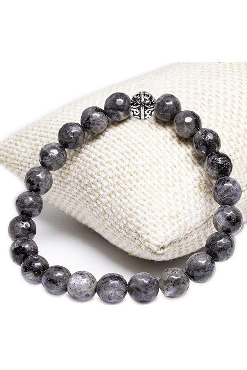 Sertifikalı Gümüş Aparatlı Fasetli Doğal Labradorit Taşı Bileklik