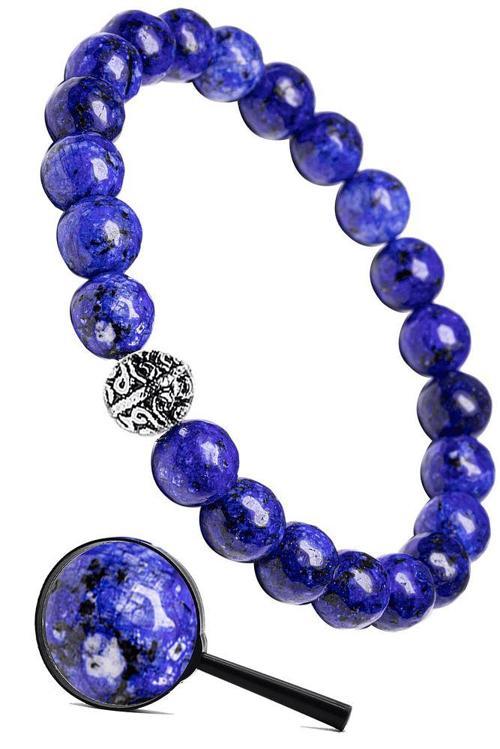 Sertifikalı Gümüş Aparatlı Fasetli Doğal Lapis Lazuli Taşı Bileklik