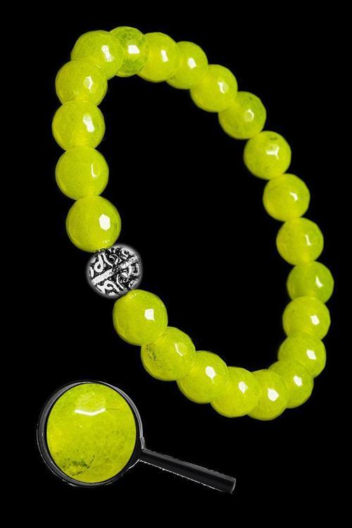 Sertifikalı Gümüş Aparatlı Fasetli Doğal Limon Kuvars Taşı Bileklik