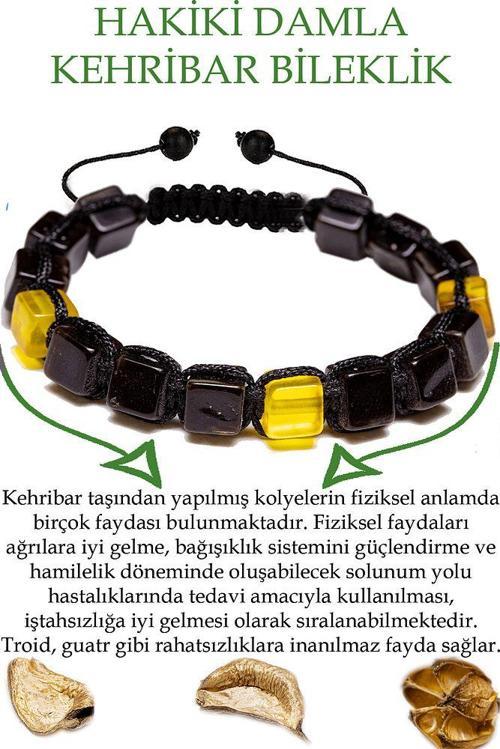 Sertifikalı Üretici Sertifikalı Küp Kesim Bordo Sarı Doğal Damla Kehribar Bileklik