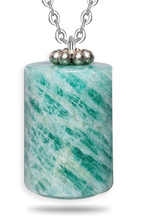 Sertifikalı Yüksek Kalite Doğal Amazonit Taşı Kolye Doğal Mavi Renk 50 cm