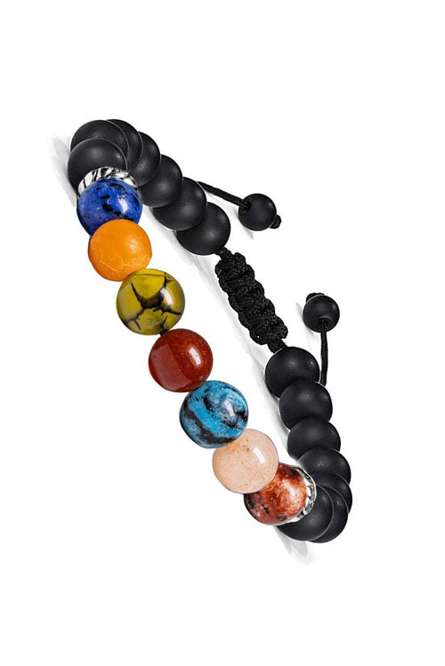 Sertifikalı Öğrenci Bilekliği - Akik Yakut Apatit Jasper Kuvars Obsidyen 8 mm Terahertz Doğal Taş