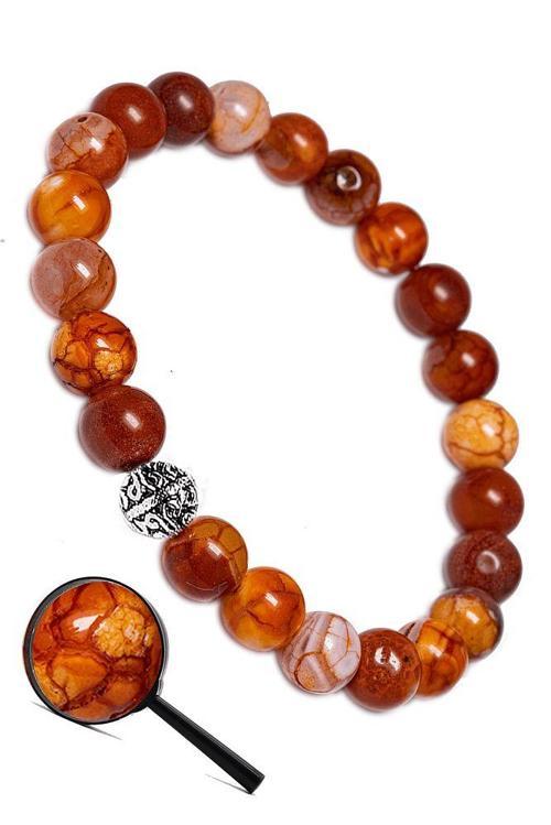 Sertifikalı Aaa Kalite Turuncu Akik Taşı Bileklik (gümüş Aparatlı)