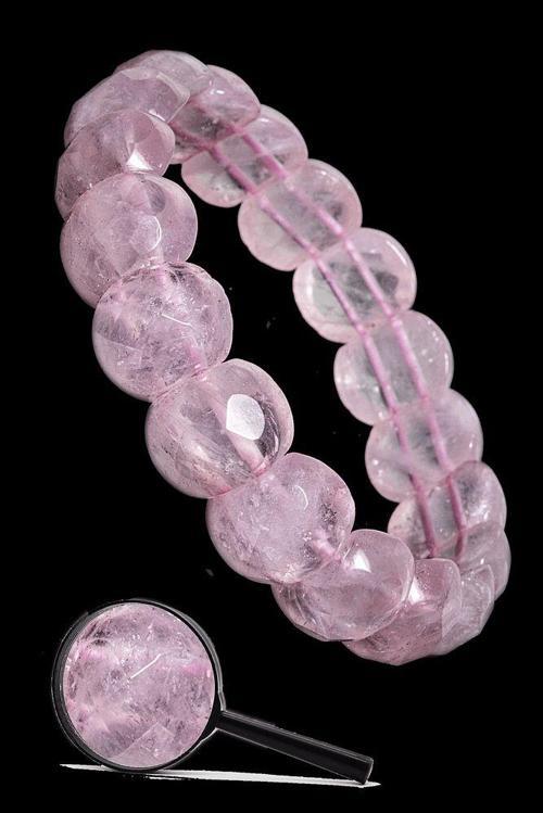 Sertifikalı Pembe Kuvars Taşı Doğal Taş Rolex Bileklik