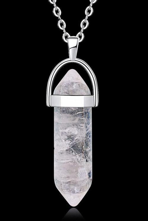 Sertifikalı Doğal Kristal Kuvars Taşı Doğal Taş Kolye