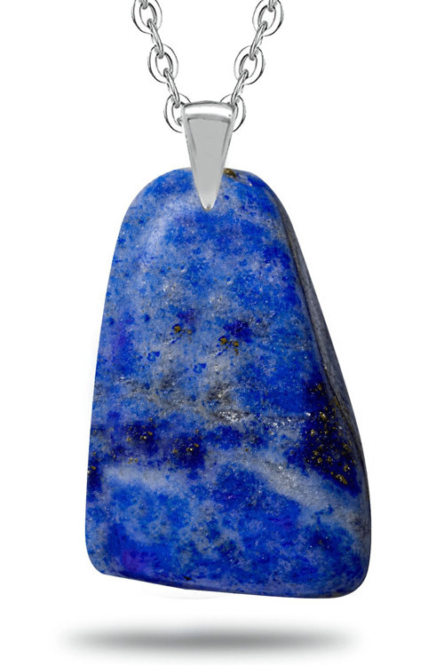 Sertifikalı Ham Işlenmemiş Şekilsiz Doğal Lapis Lazuli Taşı Kolye Doğal Mavi Renk 50 cm