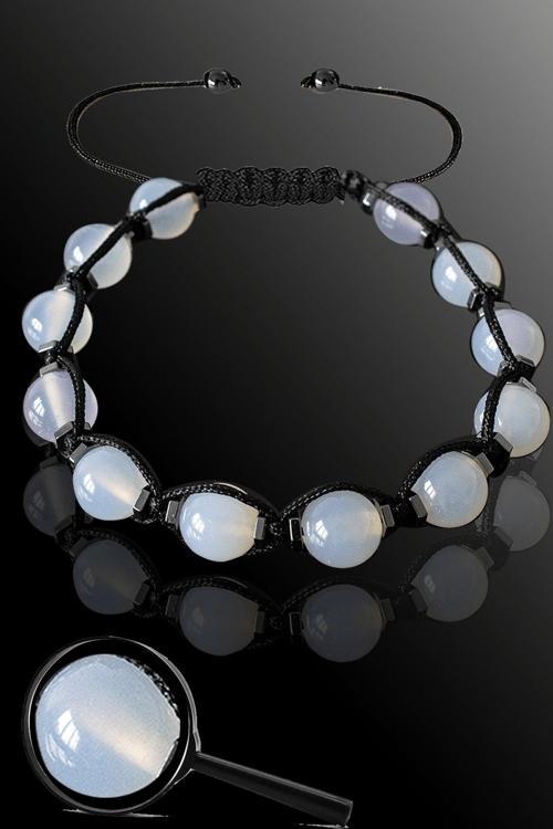 Sertifikalı Gerçek Hematit - Ay Taşı Bileklik - Ayarlamalı